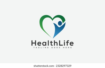 HealthLife logo Design Template Vector Graphic Branding Element.