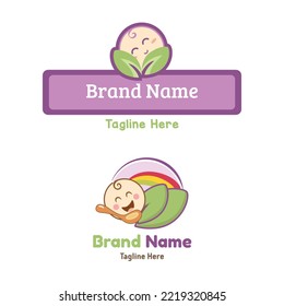 Healthly Baby Food Meal Kids Logo Simple Icon