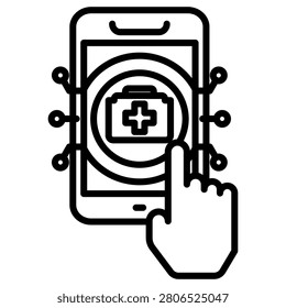 Healthtech Icon Element For Design