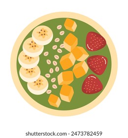 Healthy acai smoothie bowl illustration