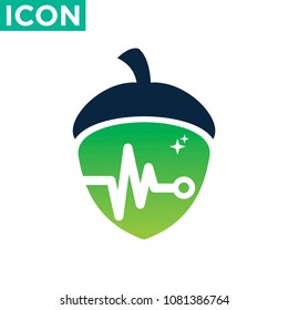 healthy acorn logo vector
