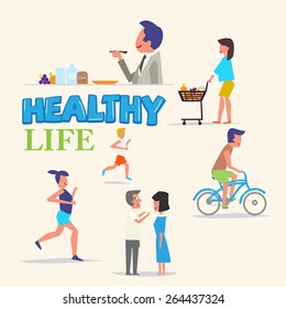healthy activities - vector illustration