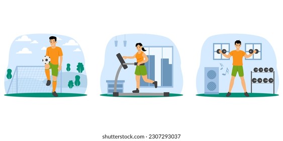 Healthy Activity Flat Bundle Design