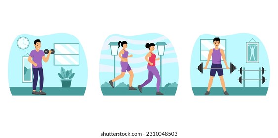 Healthy Activity Flat Bundle Design