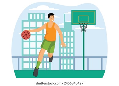 Healthy Activity Flat Illustration Design