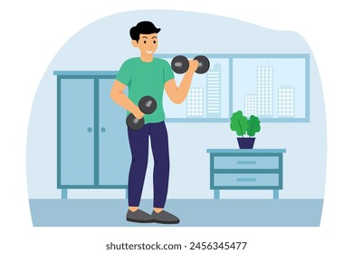 Healthy Activity Flat Illustration Design