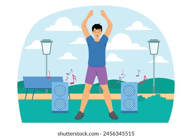 Diseño de ilustración plana de actividad saludable