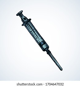 Spritze. Zeichensymbol der Vektorillustration