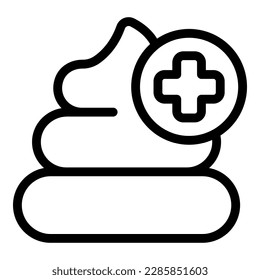 Gesunde Analyse Symbol Umriss Vektorgrafik. Haustier. Impffutter