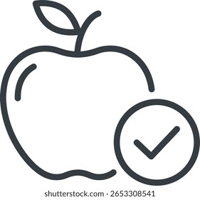 Ícone de Marca de Seleção Apple Saudável - Nutrição Aprovada