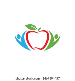 Healthy Apple logo vector illustration