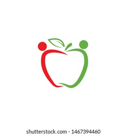 Healthy Apple logo vector illustration