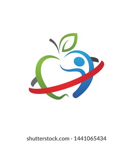 healthy apple vector design icon illustration