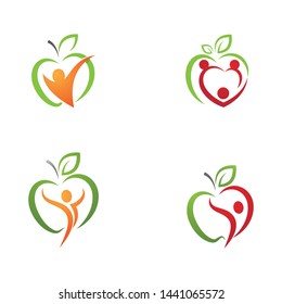 healthy apple vector design icon illustration