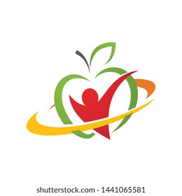 healthy apple vector design icon illustration