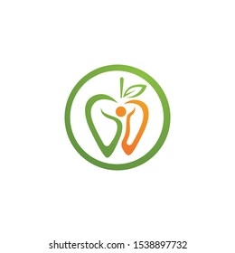 healthy apple vector design icon illustration