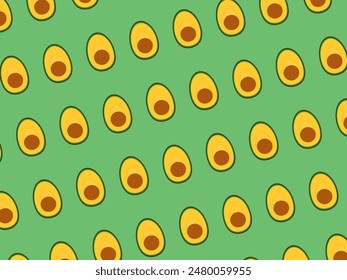 Healthy avocado seamless pattern, background, Cute Aesthetics