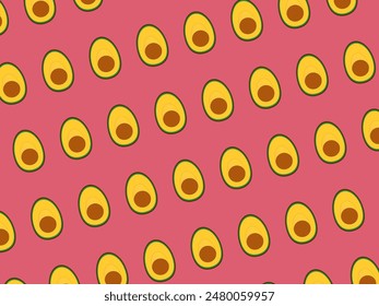 Healthy avocado seamless pattern, background, Cute Aesthetics