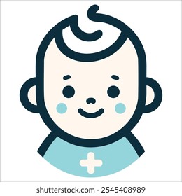 healthy baby face logo illustration