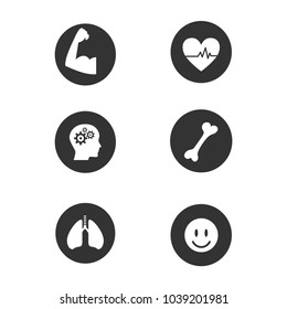 Healthy black icons set.Vector