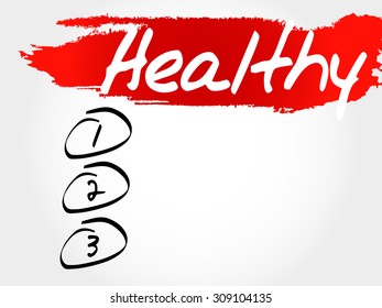 HEALTHY blank list, fitness, sport, health concept