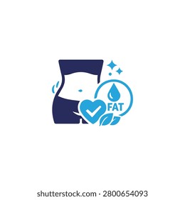 Healthy Body Fat Reduction and Weight Loss Icon Vector Illustration