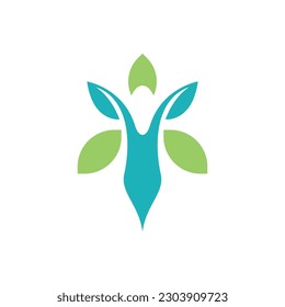 Healthy Body Fitness and Fresh with Yoga Activity logo design