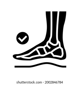 healthy bone feet glyph icon vector. healthy bone feet sign. isolated contour symbol black illustration