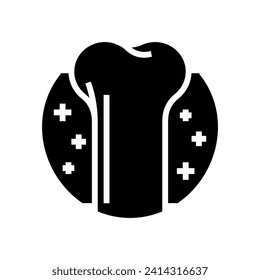 healthy bone osteoporosis symptom glyph icon vector. healthy bone osteoporosis symptom sign. isolated symbol illustration