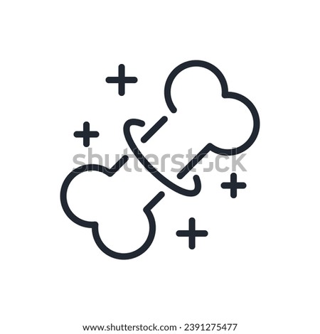Healthy bones and calcium protection editable stroke outline icon isolated on white background flat vector illustration. Pixel perfect. 64 x 64.