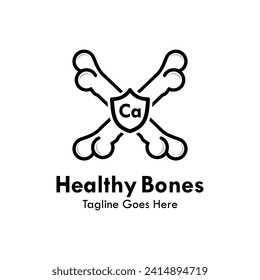 Healthy bones design logo template illustration