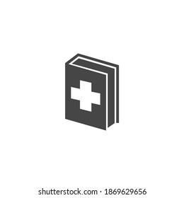 Healthy Book Icon Black and White Vector Graphic