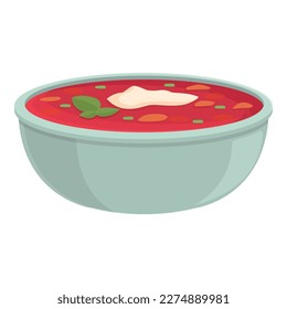 Healthy borsch icon cartoon vector. Food dish. Spice organic