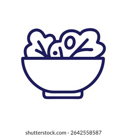 Healthy bowl of fresh salad. Icon symbol illustration