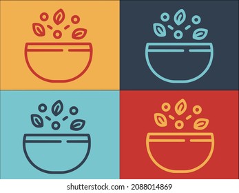 Healthy Bowl Logo Template, Simple Flat Icon of food,meal,bowl