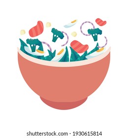 healthy bowl pink with salad