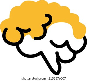 Healthy brain, illustration, vector on a white background.