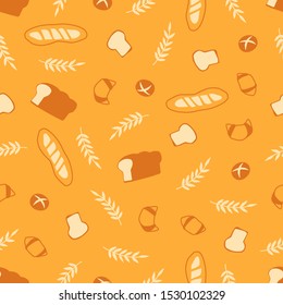 Healthy Bread Vector Illustration Cute Bakery Background Pattern