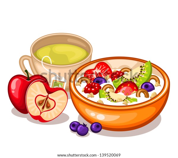 Healthy Breakfast Stock Vector (Royalty Free) 139520069