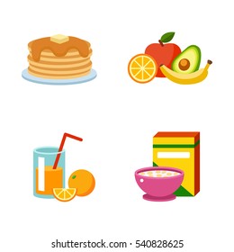 Healthy breakfast food vector.
