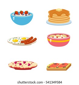 Healthy Breakfast Food Vector.