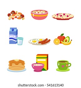 Healthy Breakfast Food Vector.