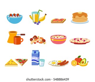 Healthy Breakfast Food Vector.