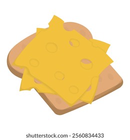 Healthy Breakfast Food Vector Illustration - Toast