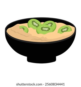 Healthy Breakfast Food Vector Illustration - Oatmeal