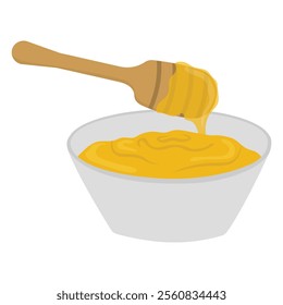 Healthy Breakfast Food Vector Illustration - Honey