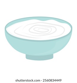 Healthy Breakfast Food Vector Illustration - Yogurt