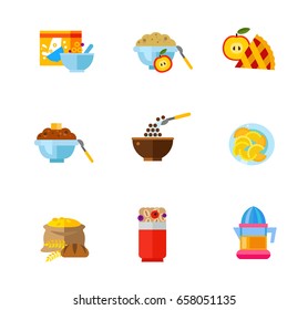 Healthy breakfast icon set