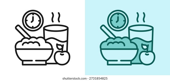 Icono de desayuno saludable Ilustración vectorial blanca