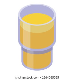 Healthy breakfast orange juice glass icon. Isometric of healthy breakfast orange juice glass vector icon for web design isolated on white background